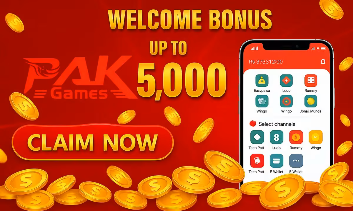 Pak Games welcome bonus offer for new Pakistan players